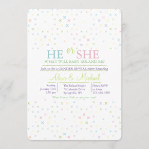 Género de patrón cruzado revelar invitación de par