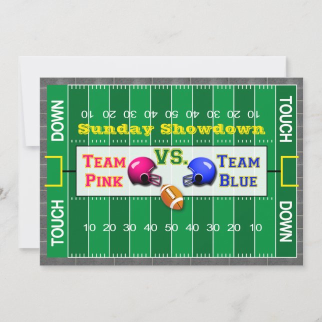 Género del fútbol revela invitación de Baby Shower (Anverso)