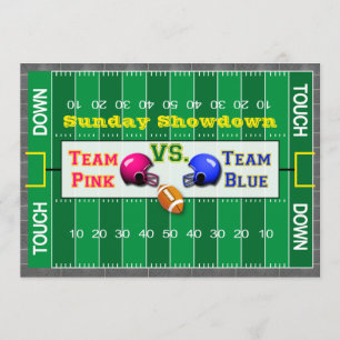 Género del fútbol revela invitación de Baby Shower