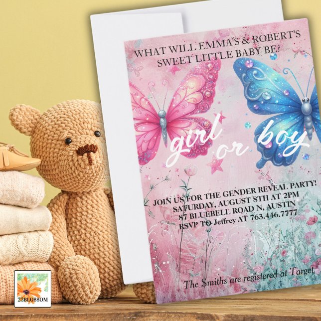 género mariposa revelar invitación a fiesta (Subido por el creador)