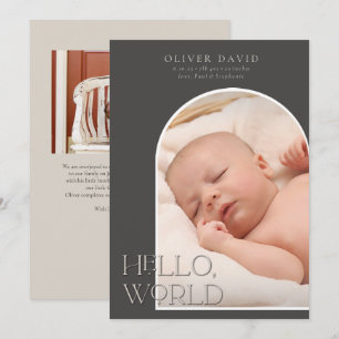 Género oscuro Anuncio de nacimiento de foto de arc