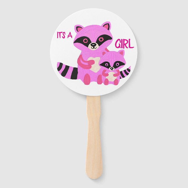 género revelar abanico de manos adorables mapaches (Anverso)