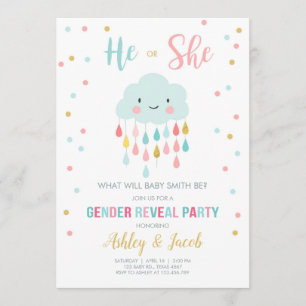 Género Revelar invitación Nube Lluvia Colores