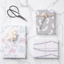 Género rosa azul revelar hojas de papel de ajuste