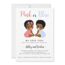 Género rosa o azul revelan invitación a bebés negr