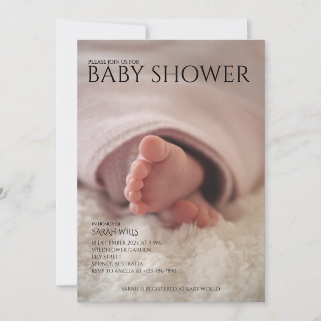 Género único Invitación a la ducha de bebé neutra (Anverso)