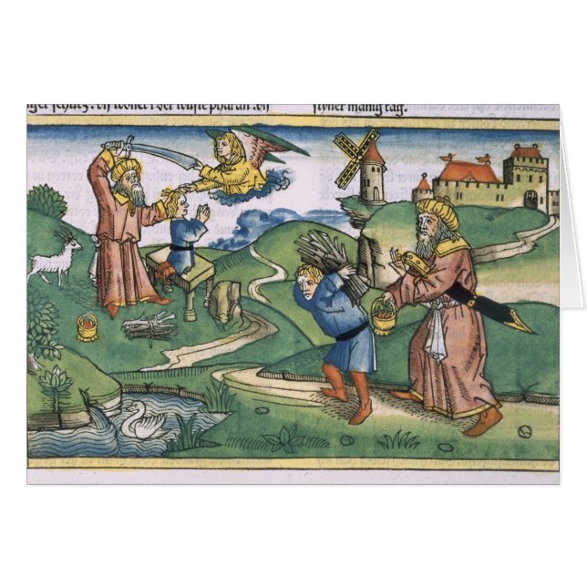 Génesis 21 1-14 Abraham que ofrecen para arriba de (Anverso (Horizontal))