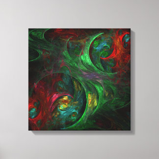 Génesis Abstrato Verde Arte Quad Canvas Imprimir