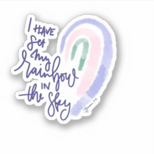 Génesis de Jesús pegatina arco iris