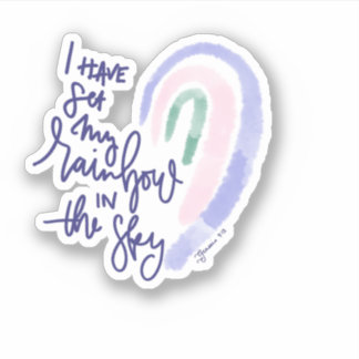 Génesis de Jesús pegatina arco iris