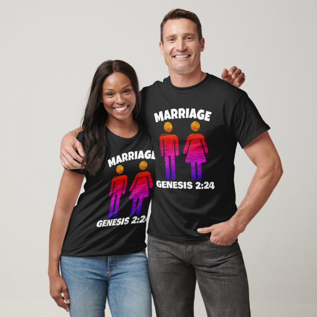 GÉNESIS DE MATRIMONIO CRISTIANO 2:24 CAMISETAS (Unisexo)