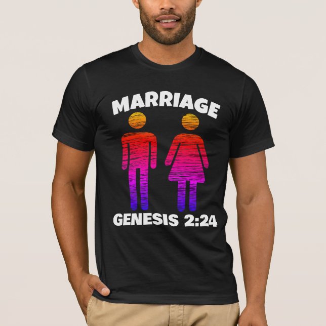 GÉNESIS DE MATRIMONIO CRISTIANO 2:24 CAMISETAS (Anverso)