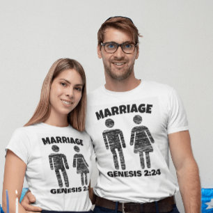 GÉNESIS DE MATRIMONIO CRISTIANO 2:24 CAMISETAS
