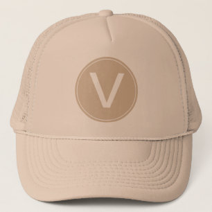 genial gorra inicial de khaki y khaki monograma.