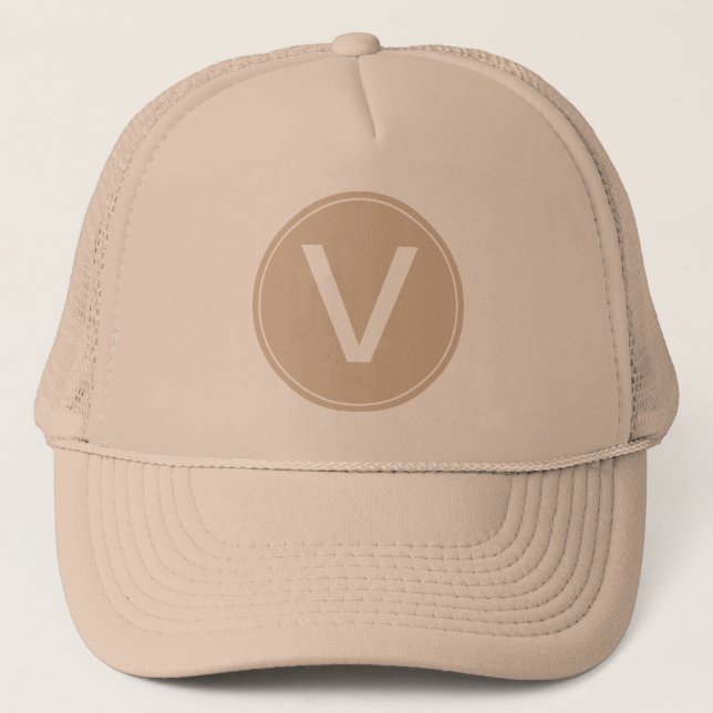 genial gorra inicial de khaki y khaki monograma. (Anverso)