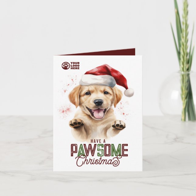 Genial logo de Navidad de Labrador Santa para nego (Anverso)