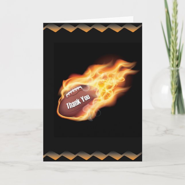 Genial Tarjeta de Fútbol Llamas de Agradecimiento (Anverso)