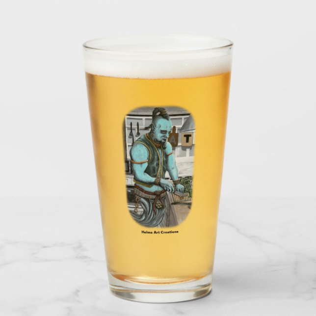 Genie Cocina Magia Fantasy Art Glass Cup (Anverso (lleno))