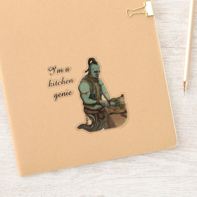 Genie Cooking Kitchen Magic Fantasy Art Pegatina (Cuaderno)