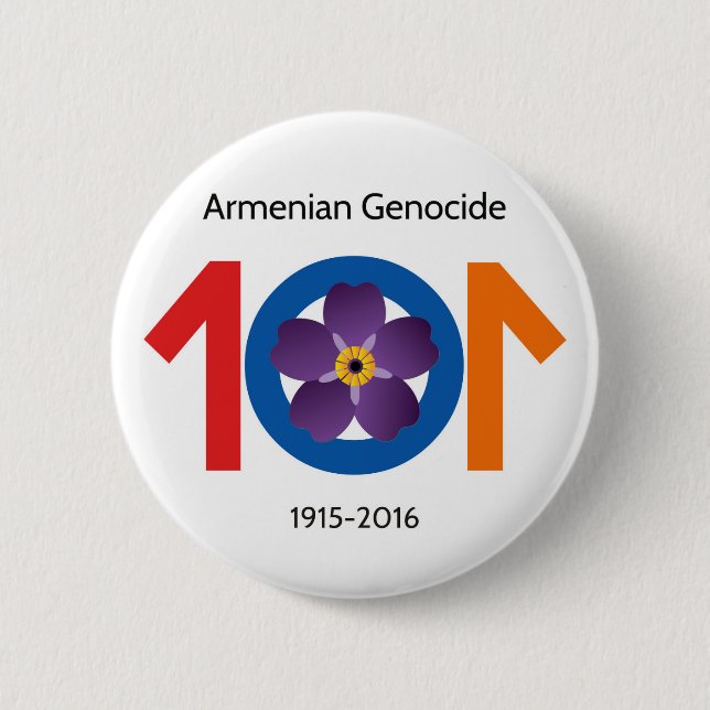 Genocidio armenio 101 años de botón conmemorativo (Anverso)
