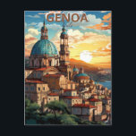Génova, Italia: Una postal de una ciudad con y un<br><div class="desc">Génova,  Italia,  Poster de una ciudad y azul</div>