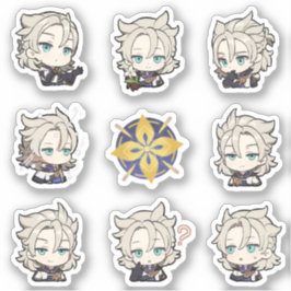 Genshin Impact Chibi Albedo Pegatinas