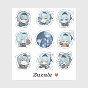 Genshin Impact Chibi Pegatinas Eula