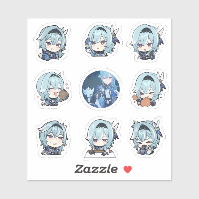 Genshin Impact Chibi Pegatinas Eula (Hoja)