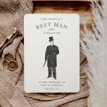 Gent de vintage | Mejor Tarjeta de Solicitud de Ho<br><div class="desc">Pídele a un amigo o a un ser querido que se paren contigo como tu mejor hombre con esta tarjeta de estilo vintage que incluye un ilustracion de un caballero con un sombrero de alto, abrigo y bastón. La tarjeta dice "se solicita su servicio como mejor hombre al boda de...</div>