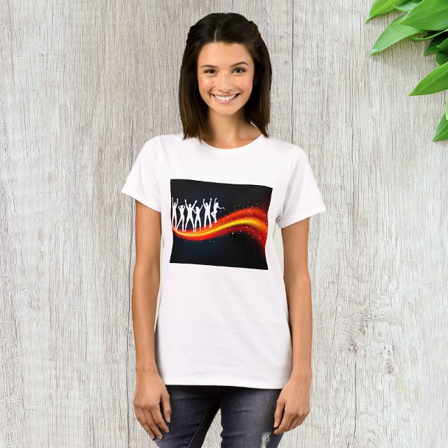 Gente bailando siluetas camiseta femenina (Subido por el creador)