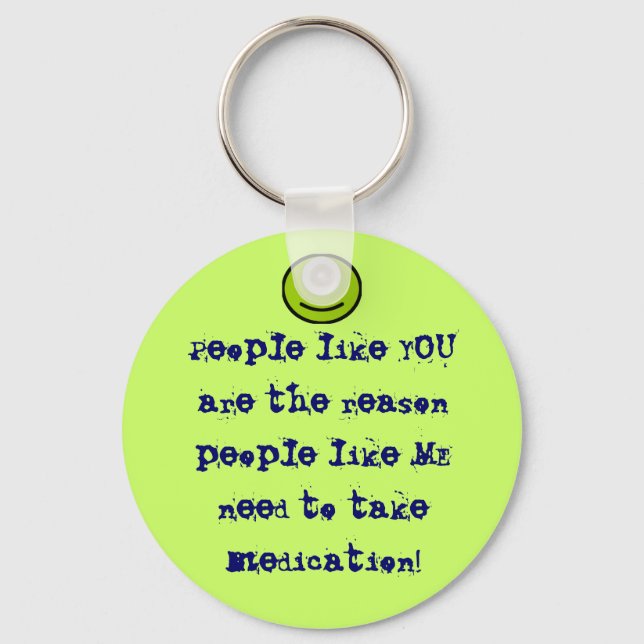 Gente como usted llavero cadena con cara (Anverso)