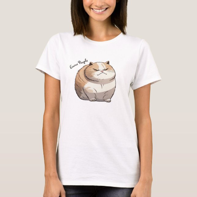 Gente De La Ola Corta Camiseta De Gato (Anverso)