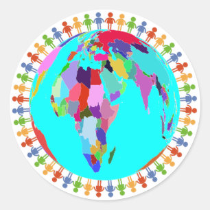 Gente de los pegatinas de la tierra