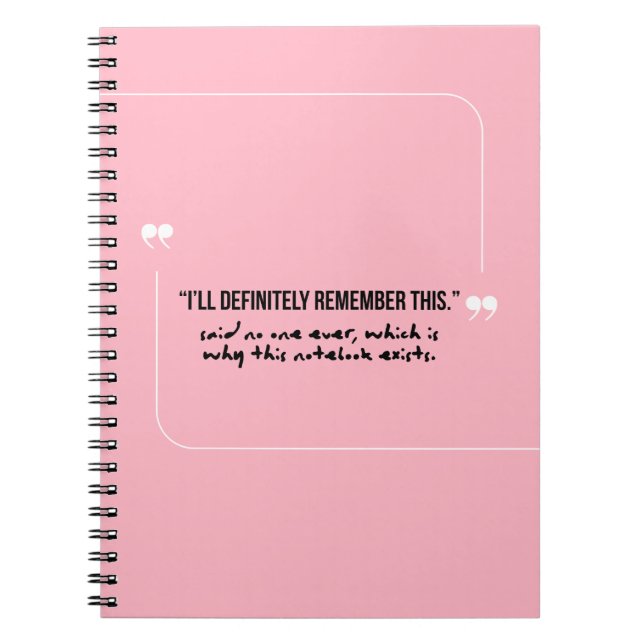 Gente olvidadiza  "Lo recordaré" Cuaderno rosa (Frente)