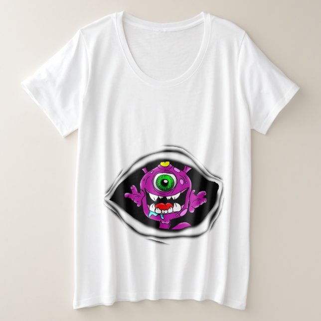 Gente púrpura linda come monstruo bebé camiseta (Anverso del diseño)