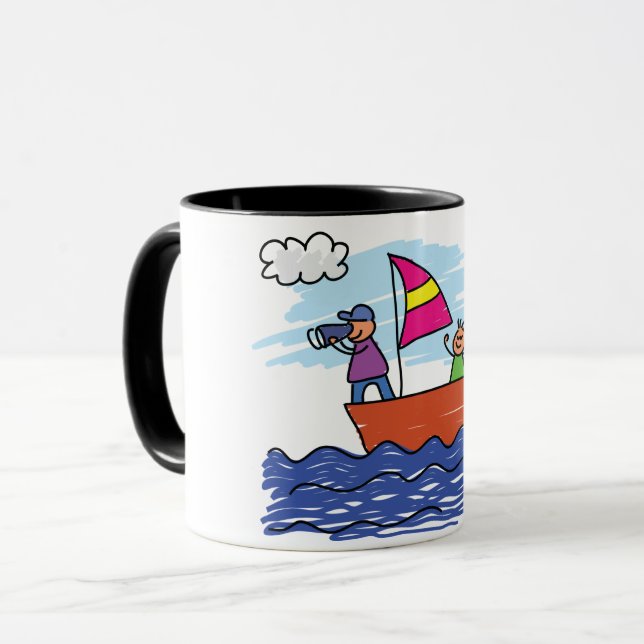 Gente que navega la taza (Anverso izquierdo)