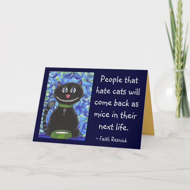 Gente que odia gatos… - tarjeta de felicitación (Anverso)