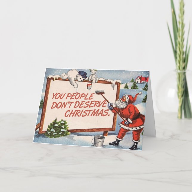 Gente - tarjeta de Navidad divertida (Anverso)