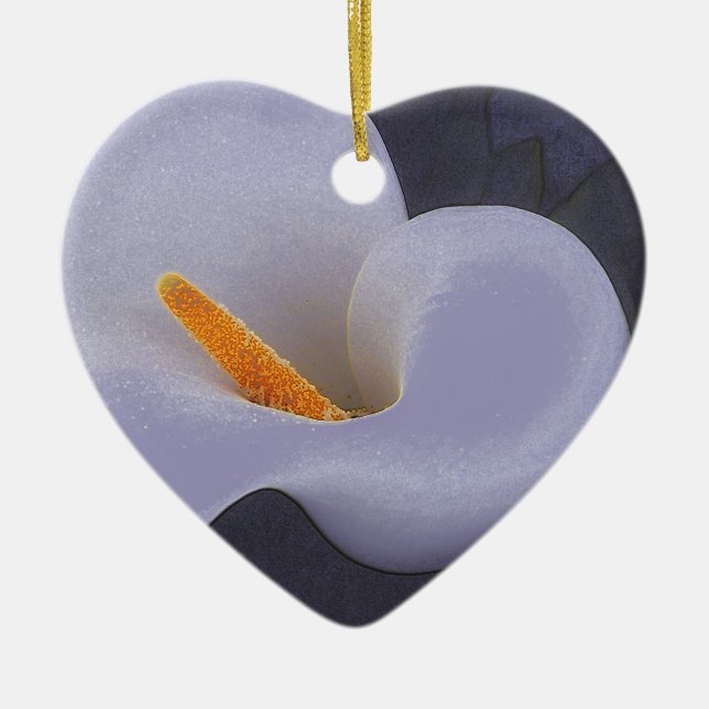 Gentle Calla Lily Petal Ondea Ornamentos Cerámicos (Frente)