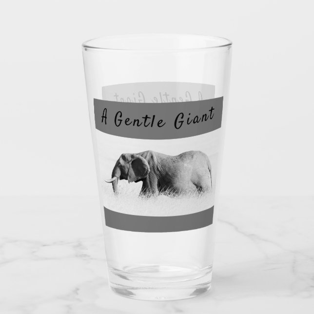 Gentle Giant Elephant foto de alta clave con texto (Anverso)
