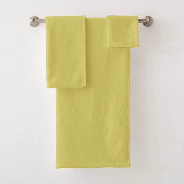 Gentle Warm Yellow Decorative Bath Towel Set (In situ)