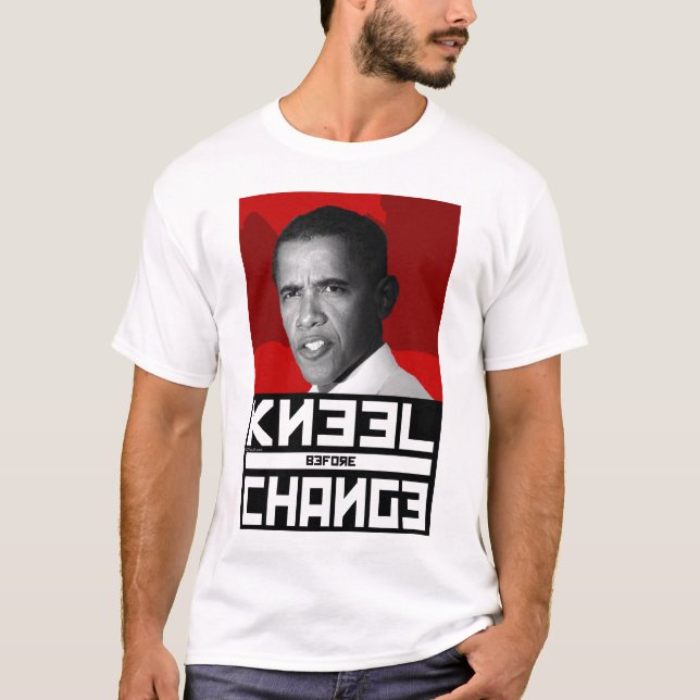 GENUFLEXIÓN anti de Obama antes de la camiseta del (Anverso)