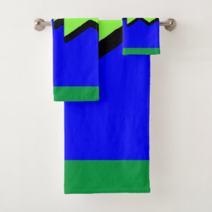 Geo Ajetreado Azul Y Verde