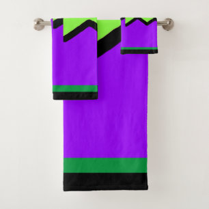 Geo Ajetreado Púrpura Y Verde