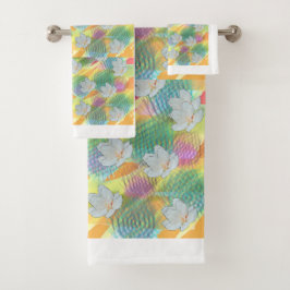 Geo arcoiris de flores blancas