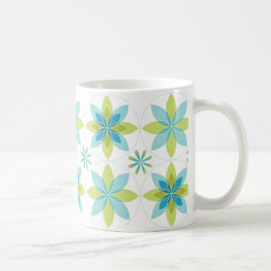 Geo-floración-seafoam de la taza de café
