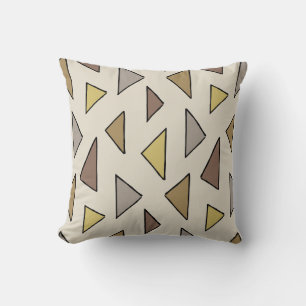 Geo Triángulos Cojín decorativo Neutral Cálido