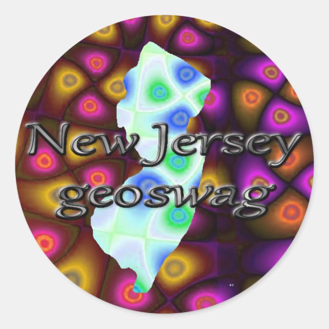 Geocaching de Nueva Jersey Suministra a Pegatinas  (Anverso)