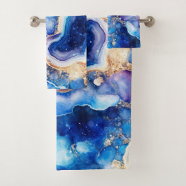 Geoda Abstracta Azul Púrpura con Capas de Remolino