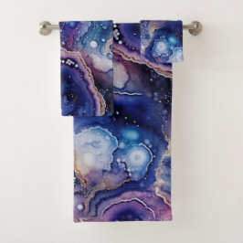 Geoda Abstracta Azul Púrpura con Mineral de Burbuj